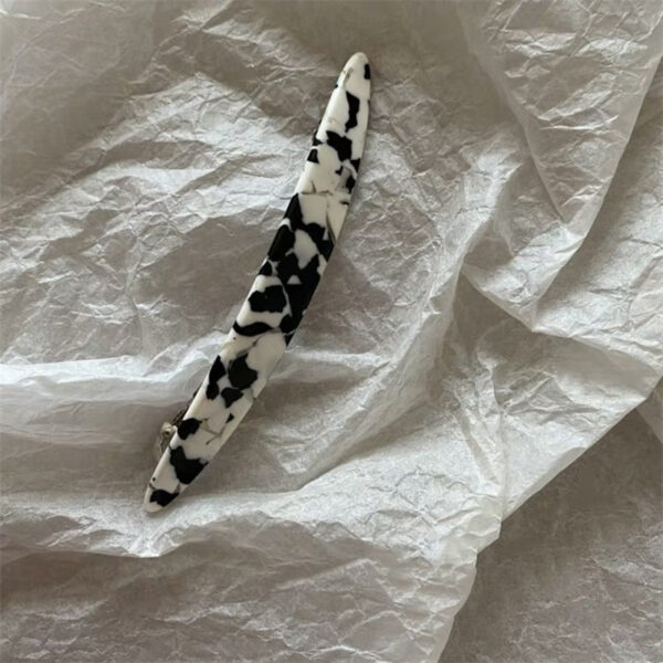 Chaifu Studio F63 INS Cold Wind Retro Temperament Cow Color Black And White Acetate Hairpin Clip - Image 10