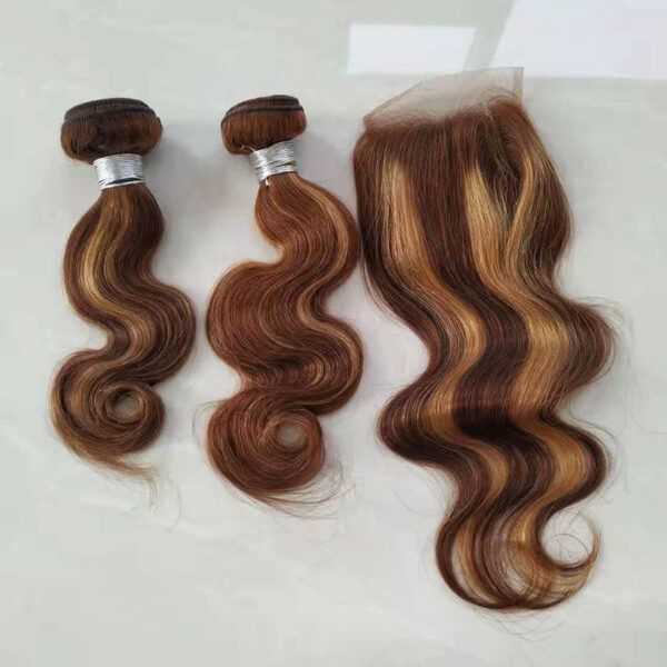 Real Hair Weave Piano Color Hair Block Body Wave Human Hair Bundle - Image 4