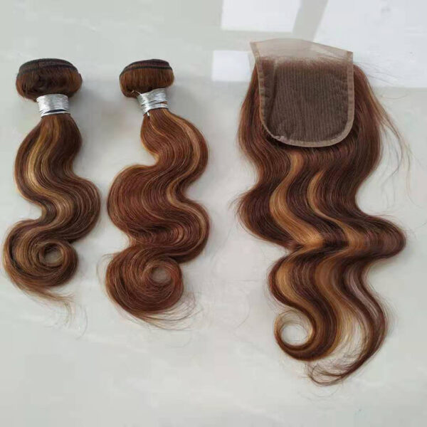 Real Hair Weave Piano Color Hair Block Body Wave Human Hair Bundle - Image 1