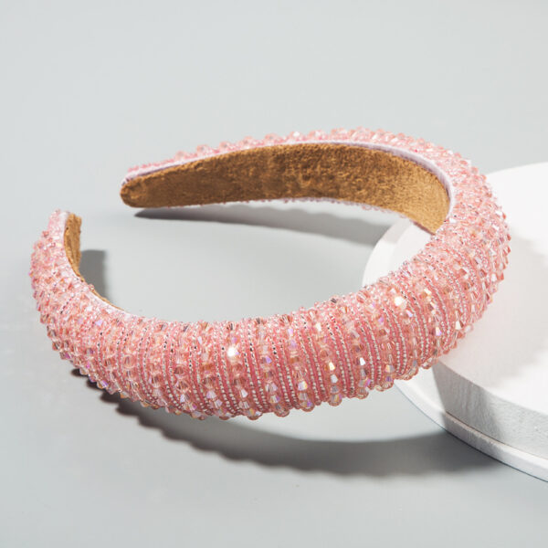 Heming Headband European And American Hand-Woven Crystal Headband Baroque Sponge Hair Bundle Korean Version Of The Net Red Sen Hair Accessories - Image 2