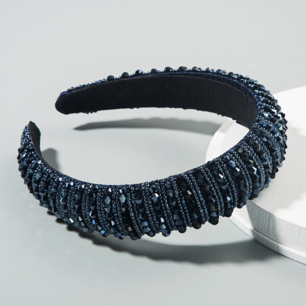 Heming Headband European And American Hand-Woven Crystal Headband Baroque Sponge Hair Bundle Korean Version Of The Net Red Sen Hair Accessories - Image 5