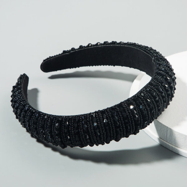 Heming Headband European And American Hand-Woven Crystal Headband Baroque Sponge Hair Bundle Korean Version Of The Net Red Sen Hair Accessories - Image 4