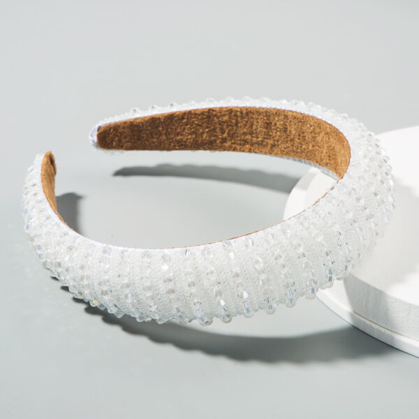 Heming Headband European And American Hand-Woven Crystal Headband Baroque Sponge Hair Bundle Korean Version Of The Net Red Sen Hair Accessories - Image 6