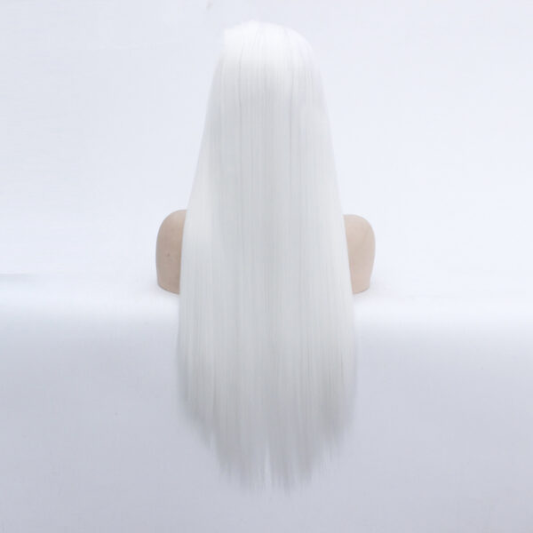 Wig European And American White Mid Length Straight Hair - Image 2