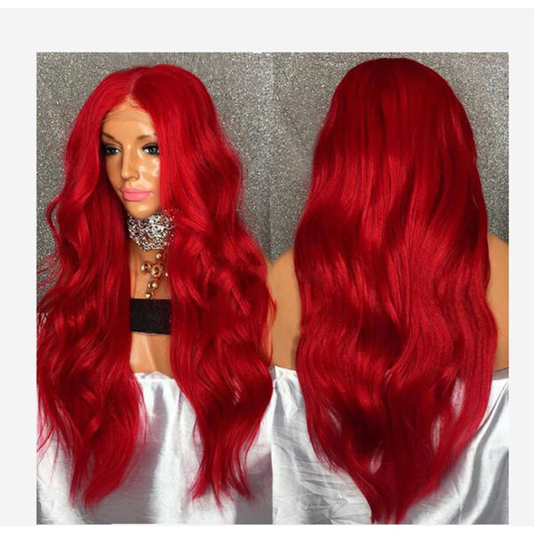 Red Wig Female Long Curly - Image 1