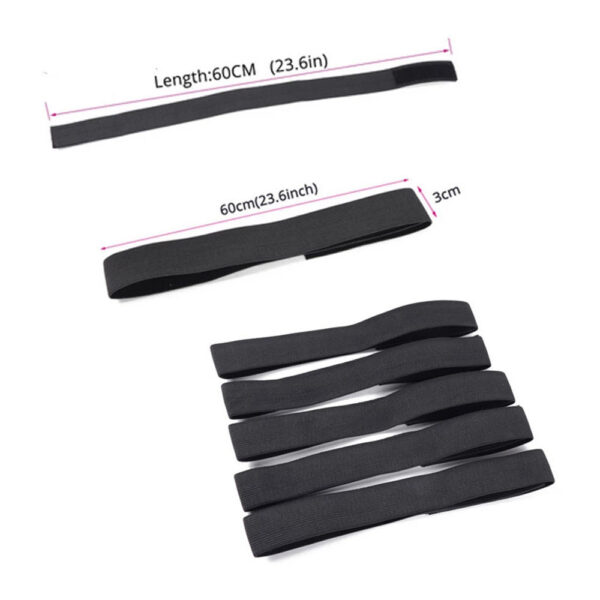 Black Knitted Velcro Adjustable Wig Elastic Band Beauty - Image 5