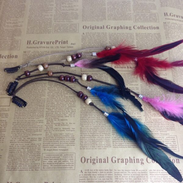 Indian Feather Tassel Hair Piece - Image 10