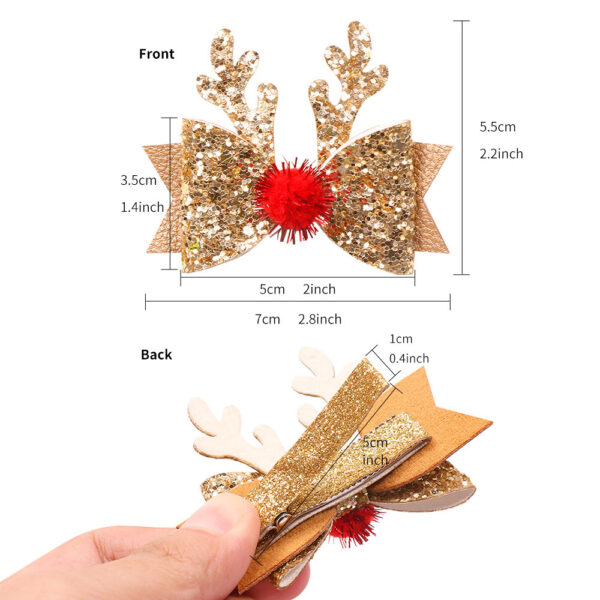 European And American Children Christmas Antlers Barrettes - Image 8