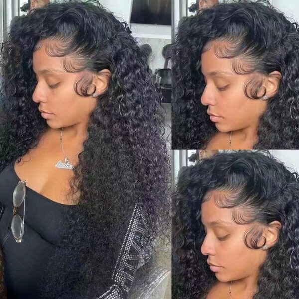 European And American Long Curly Wig Chemical Fiber Lace Wig Head Cover - Image 3