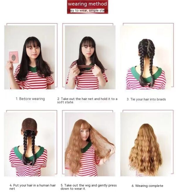 European And American Long Curly Wig Chemical Fiber Lace Wig Head Cover - Image 7