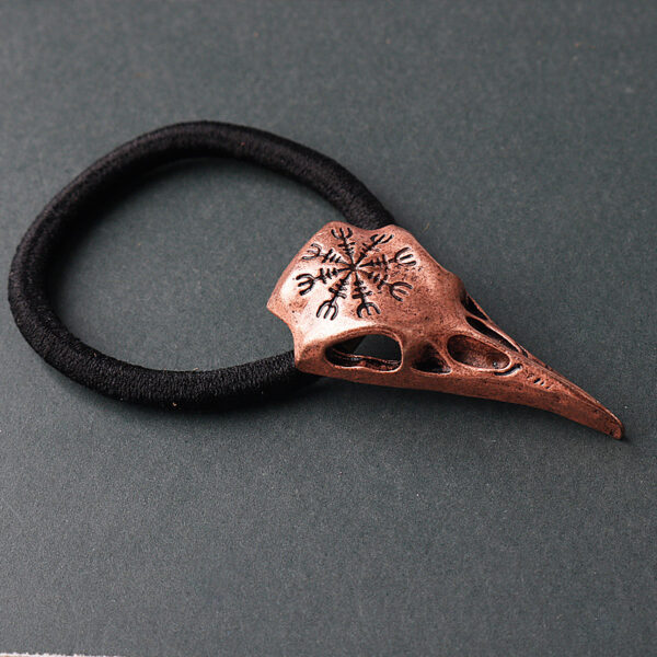 Retro Viking Compass Crow Skull Head Rope - Image 5