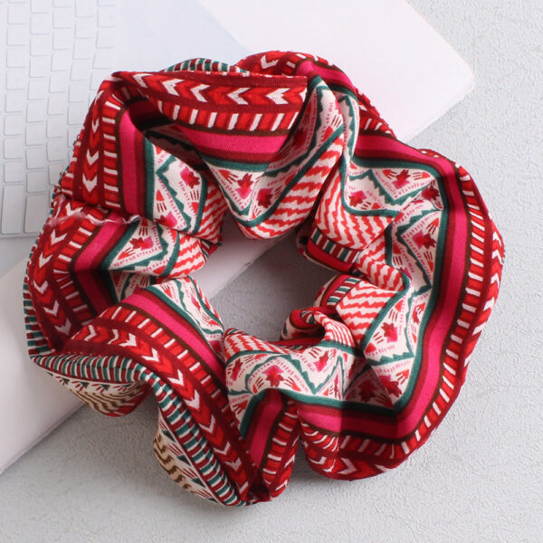 New Retro Printed Large Intestine Hair Tie For Women Highly Elastic Large Intestinal Ponytail Hair Ropes Headwear - Image 9