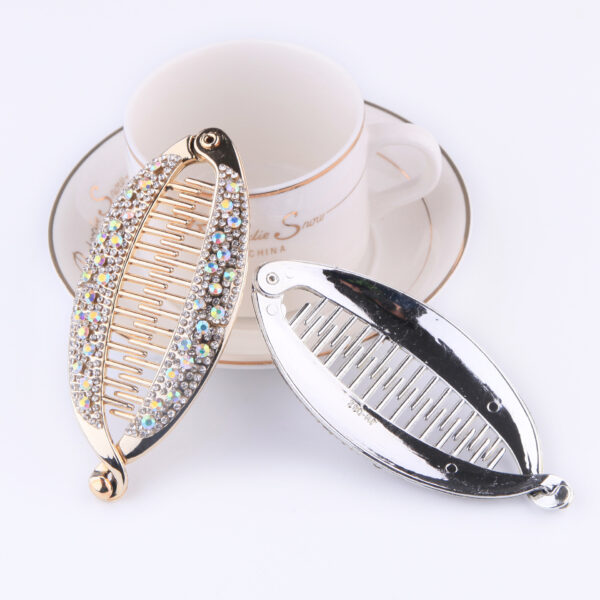 Popular Diamond Rhinestone Electroplating Fish Banana Fish-shaped Hair Clip - Image 1