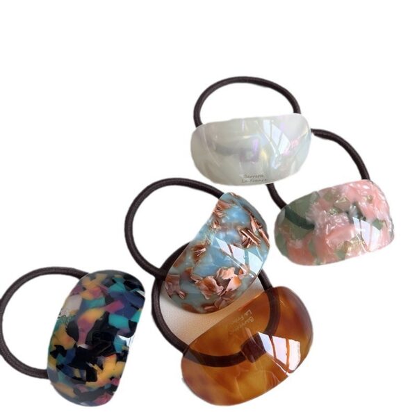 Oval Acetate Hair Band Ins Online Influencer Fashion Hair Rope Rubber Band Ponytail Bun Temperament Head Rope Top Cuft - Image 5