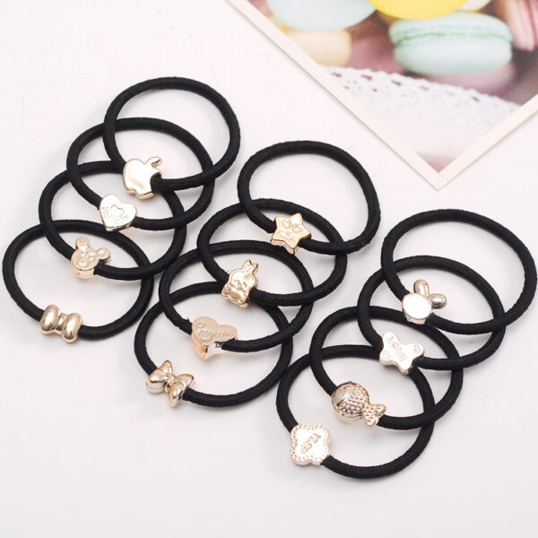 Korea Rubber Band Head Hair Accessories High Elastic Plating Gold Bead Hair Ring Hair Rope - Image 1