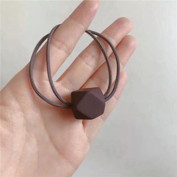 Simple Moradi Color Hair Elastic Band Adult Fashion Temperament Octagonal Beads Hair Ring - Image 7