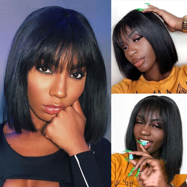European And American Wigs With Bangs And Real Hair - Image 1