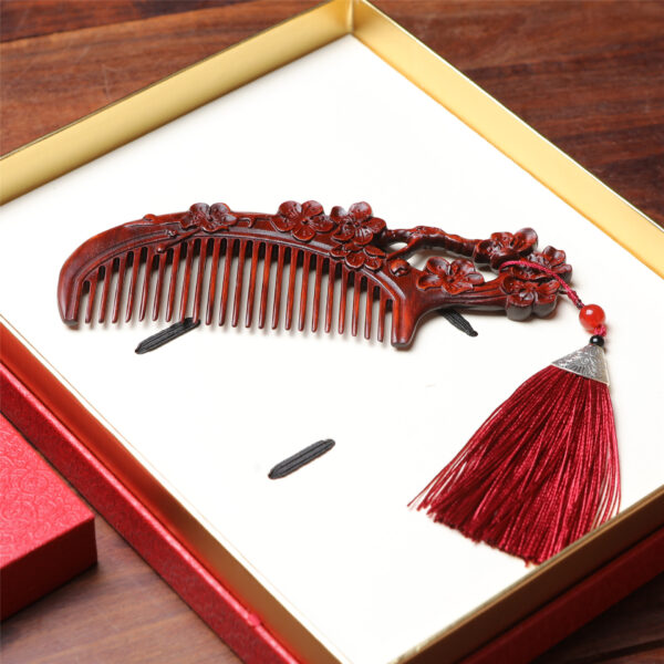 Rosewood Peach Blossom Drunk Hair Wooden Comb Hairpin Gift Set - Image 3