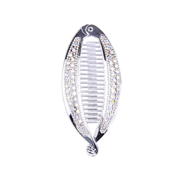 Popular Diamond Rhinestone Electroplating Fish Banana Fish-shaped Hair Clip - Image 3