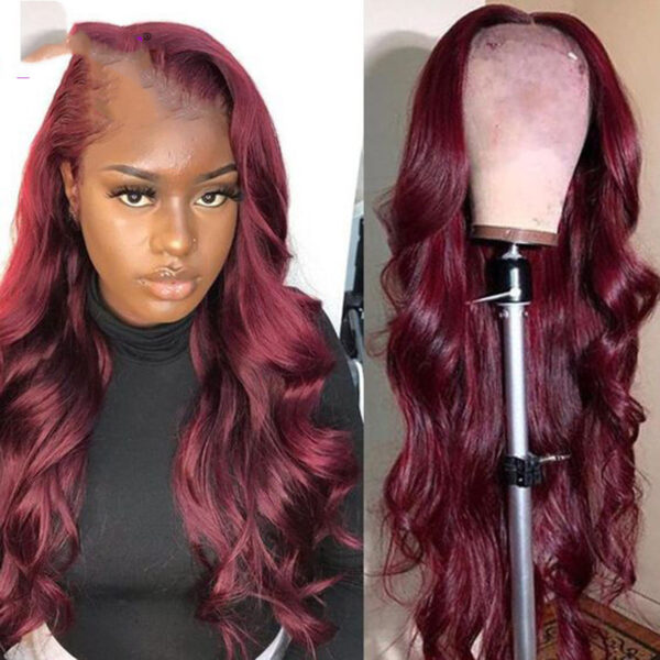 Medium Curly Hair European And American Style Wig Headgear Female Long Curly Hair Wine Red Wig Sheath - Image 5