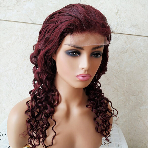 Brazilian Reality Wig Burgundy Lace Headgear 4X4 Loose Wave Lace Wig - Image 1
