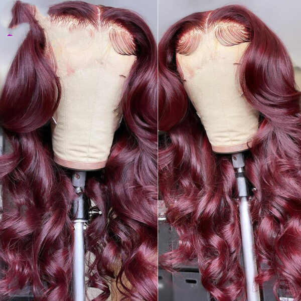 Medium Curly Hair European And American Style Wig Headgear Female Long Curly Hair Wine Red Wig Sheath - Image 4