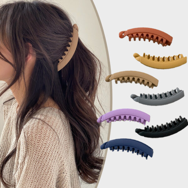 Banana Hair Clip Claws Banana Chic Hair Clamps Hairpin Strong Hold Ponytail Holder Clip Matte Banana Clips For Women Girls - Image 1