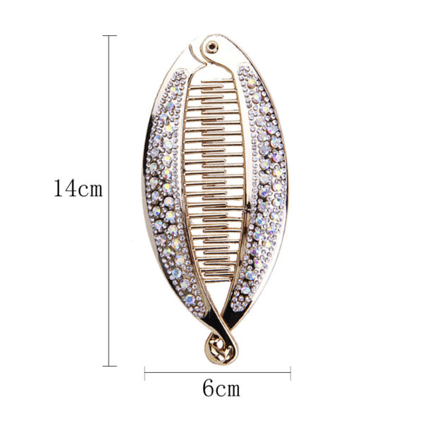 Popular Diamond Rhinestone Electroplating Fish Banana Fish-shaped Hair Clip - Image 4