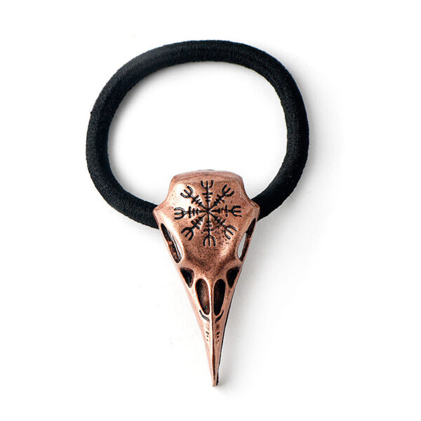 Retro Viking Compass Crow Skull Head Rope - Image 2