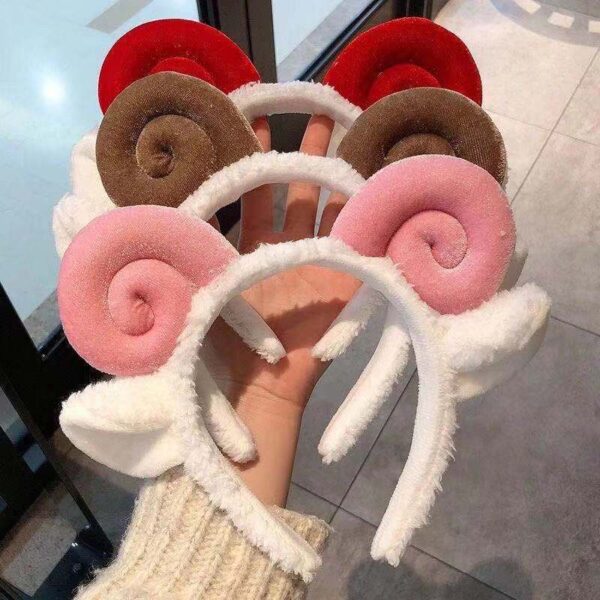 Hoop Cute Plush Sheep Horn Headdress Sweet Lady - Image 3