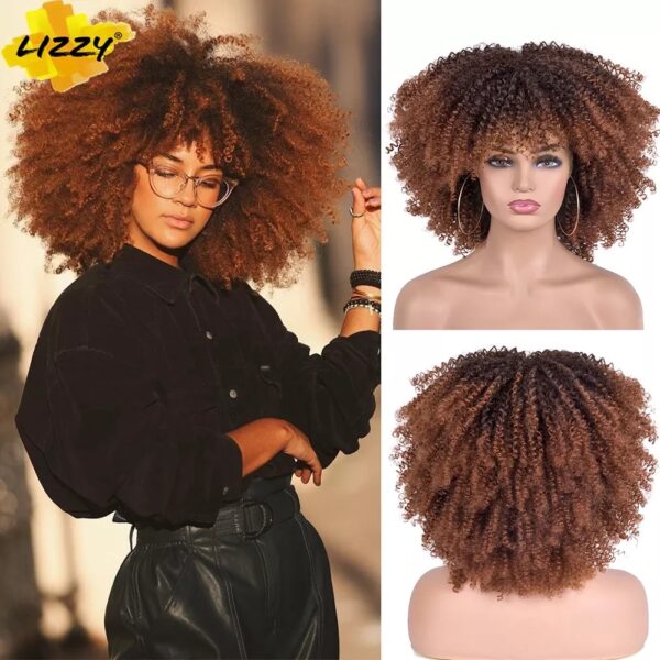 12 Inch African Black Short Curly Hair Wig - Image 6