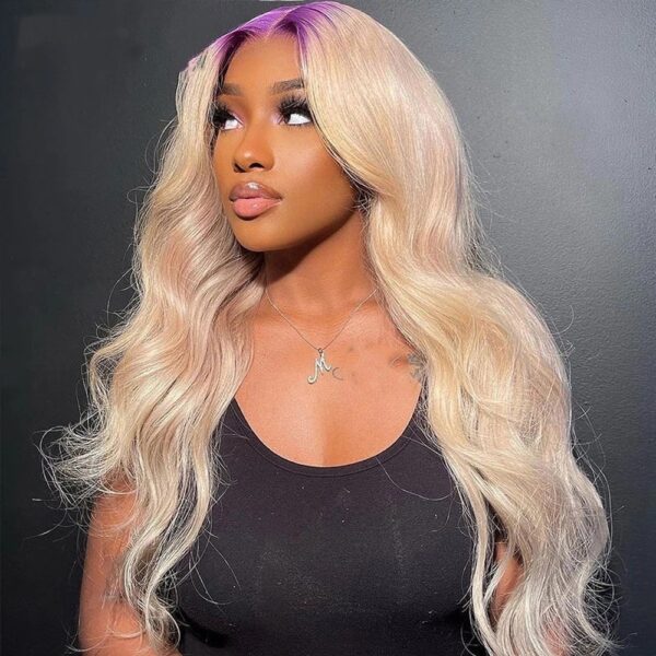 Simple Root Dyed Purple Human Wigs - Image 6