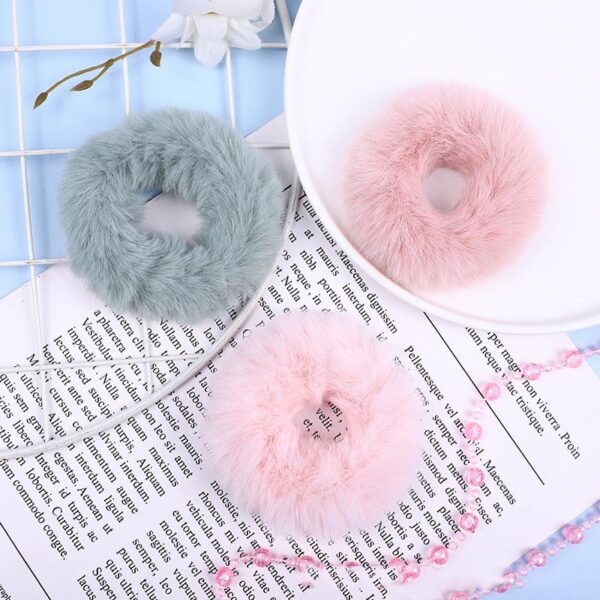 Autumn and winter imitation mink plush sweet girl cute furry large intestine hair accessories - Image 2