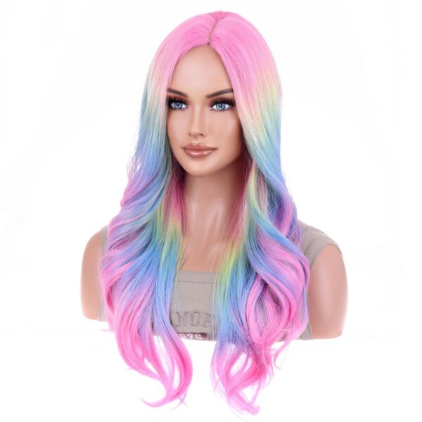 Center-parted Bangs Wig Female Top Pink - Image 6