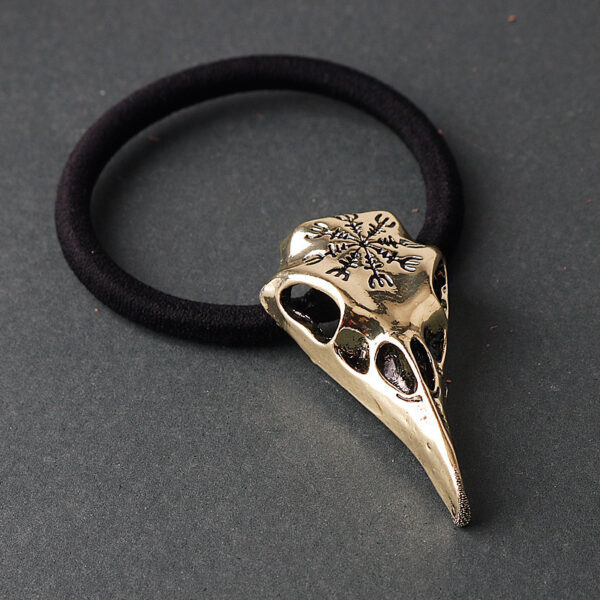 Retro Viking Compass Crow Skull Head Rope - Image 4