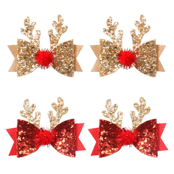 European And American Children Christmas Antlers Barrettes - Image 2