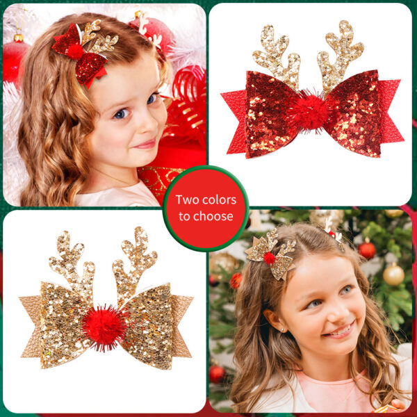 European And American Children Christmas Antlers Barrettes - Image 6
