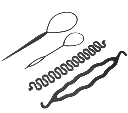 Braid Hair Sponge Hair Coil Rod Double Hook Hair Dish Implement Modelling Pulls Hair Needle To Wear Hair Rod Hairdressing - Image 1