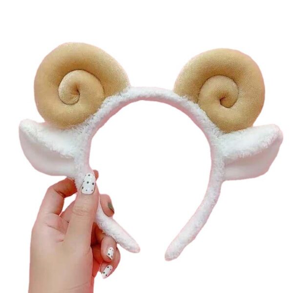 Hoop Cute Plush Sheep Horn Headdress Sweet Lady - Image 4