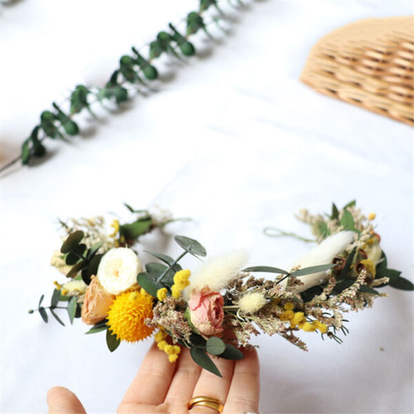 Dry flower wreath bridal headdress - Image 5