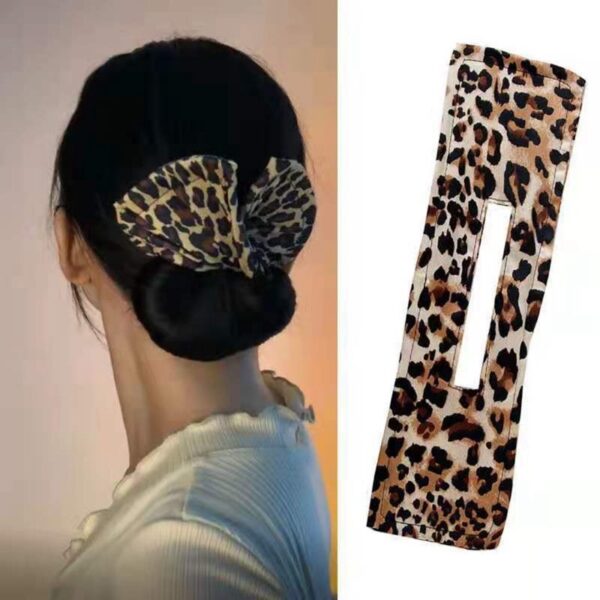 Leopard Knotted Wire Hair Curler Print Wire Headband Print Hairpin - Image 1