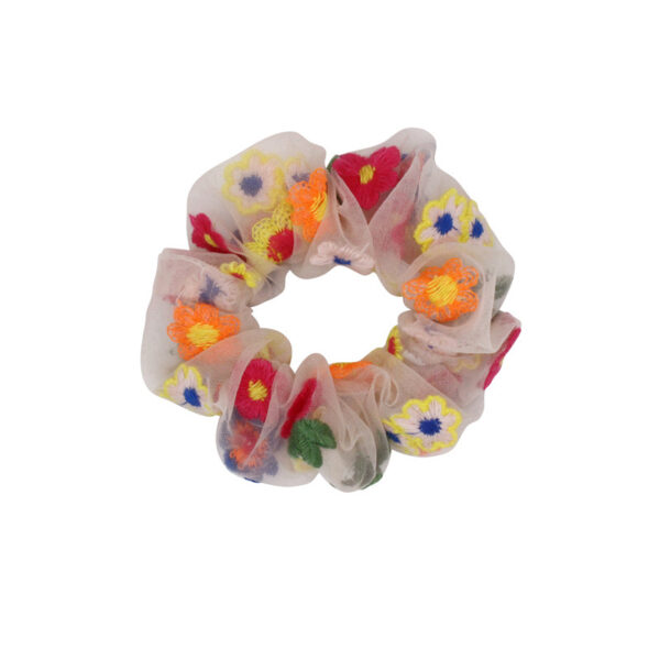 Super Fairy Embroidery Flower Mesh Hair Tie - Image 5