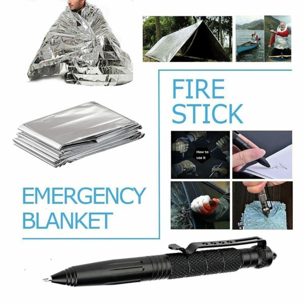 14 In 1 Outdoor Emergency Survival Kit Camping Hiking Tactical Gear Case Set Box - Image 8