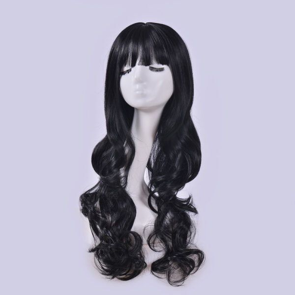 Full Head Pull-over Style Air Bangs High Temperature Silk Curls - Image 1