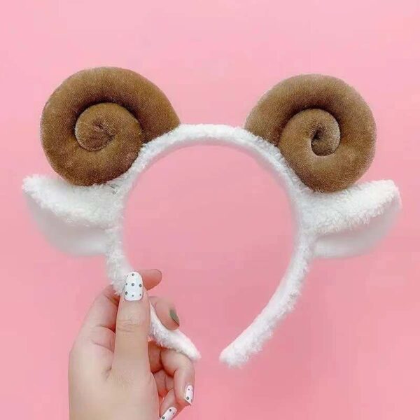 Hoop Cute Plush Sheep Horn Headdress Sweet Lady - Image 6
