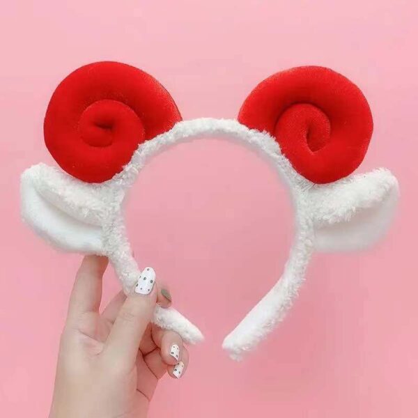 Hoop Cute Plush Sheep Horn Headdress Sweet Lady - Image 2