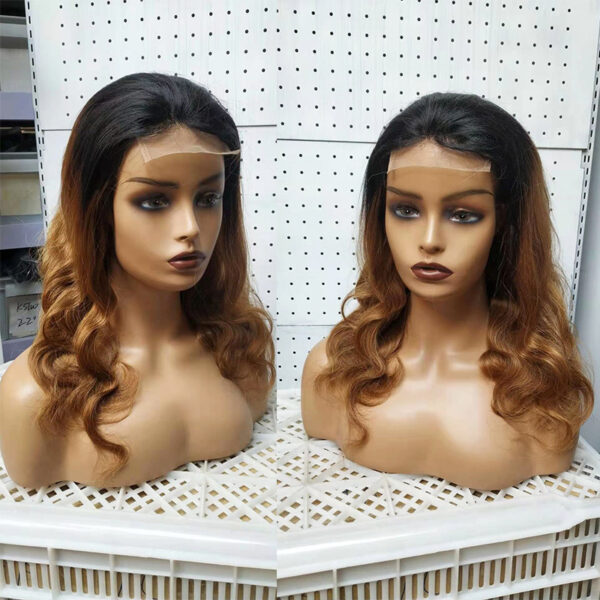 Ombre 1B 27 Body Wave 4X4 Lace Wig Brazilian Human Hair Wigs - Image 1
