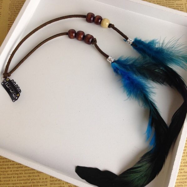 Indian Feather Tassel Hair Piece - Image 2