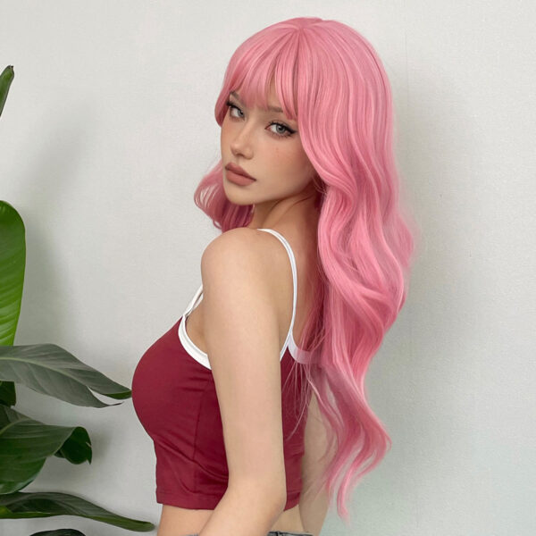 Wig With Full Bangs Long Curly Hair Full Set - Image 6