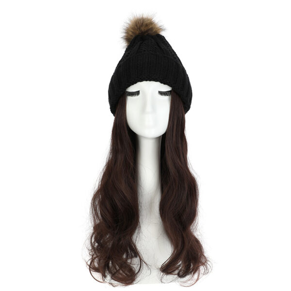Women's Hat Wig Detachable Woolen Cap - Image 4